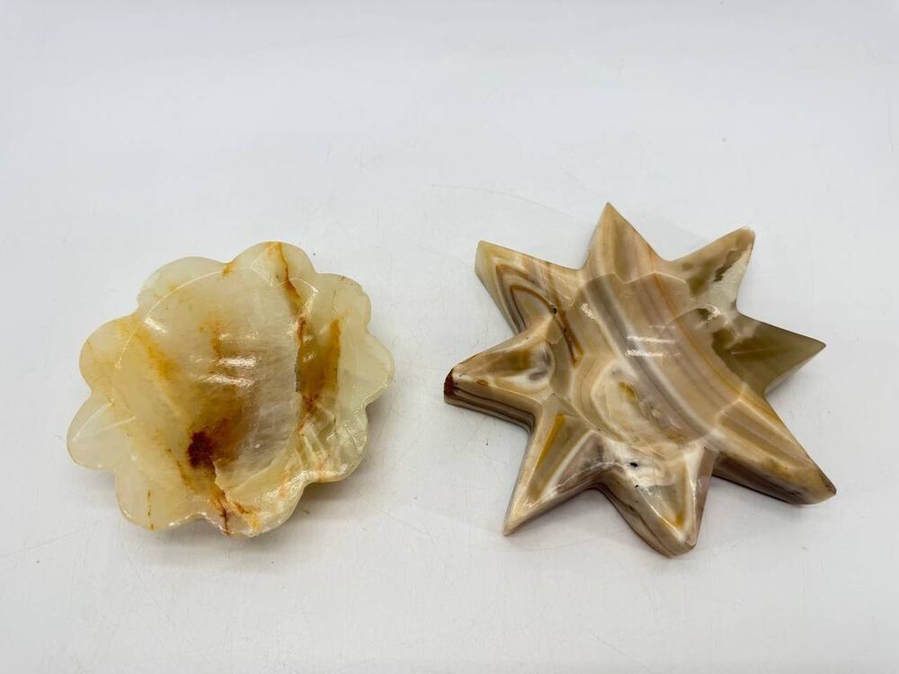 Stone Star Flower Trinket Dishes Decorative Catchall Bowls 1.30 lb